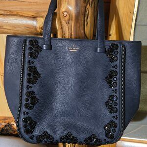Kate Spade Leather Tote Bag with crystal embellishments